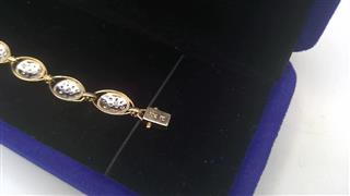 Gold-Diamond Bracelet 130 Diamonds 1.30 Carat T.W. 10K Yellow Gold 6.41g